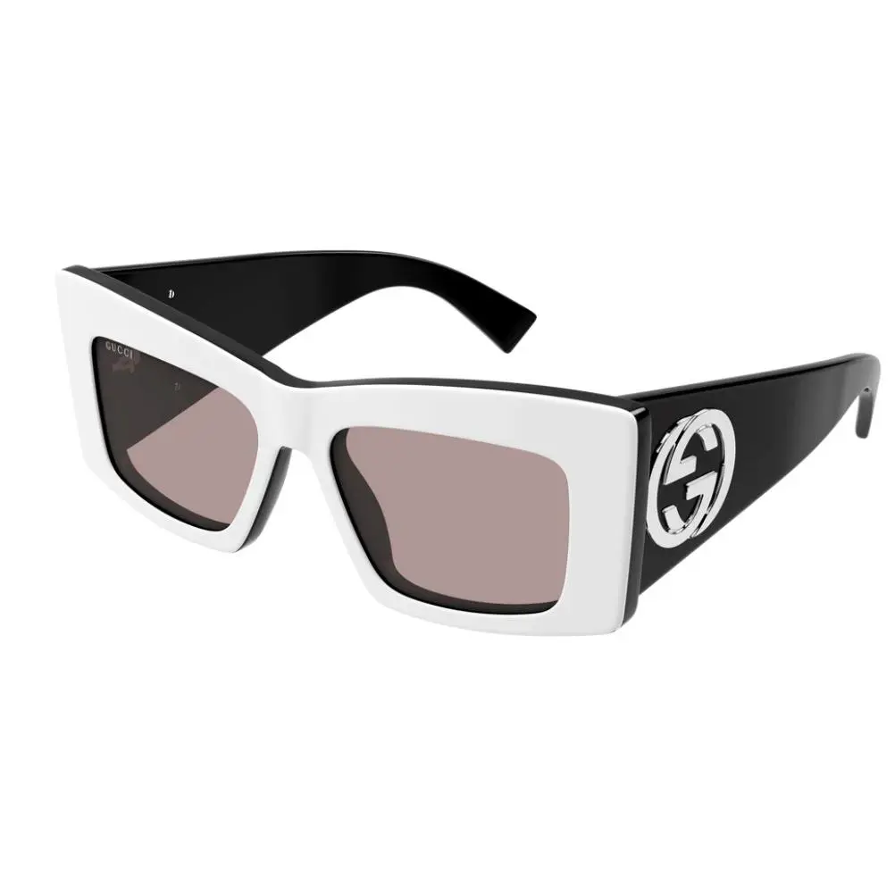 Gucci GG 1842S-006 White/black with Brown Gradient Lenses 53-17-140 Sunglasses