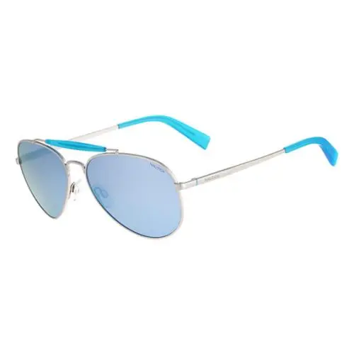 N5114 045 58mm Silver Blue Polarized Pilot Unisex Sunglasses by Nautica