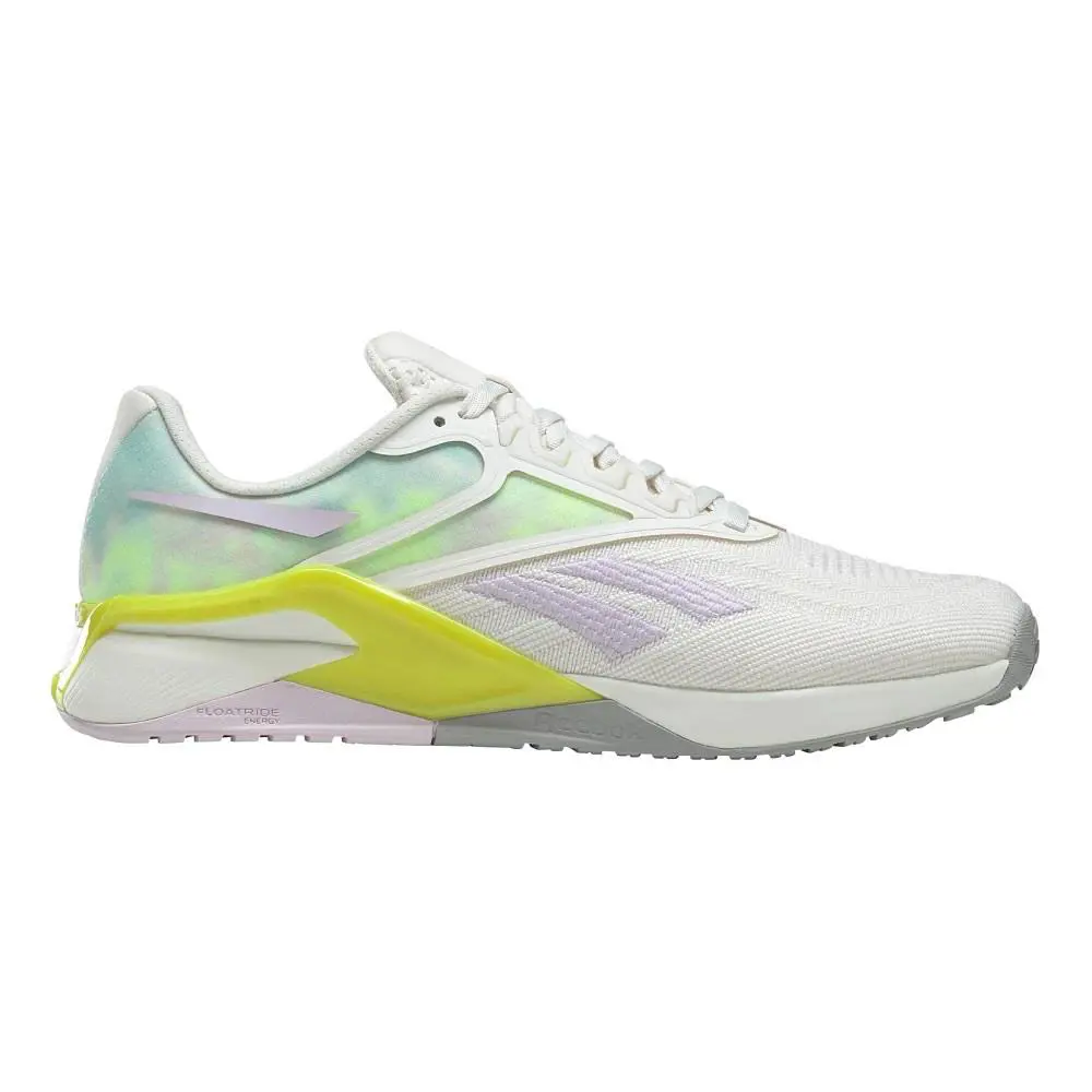 Women Reebok Nano X2 Training Shoes Sneakers Size 11 White Purple Yellow GX0336 - White