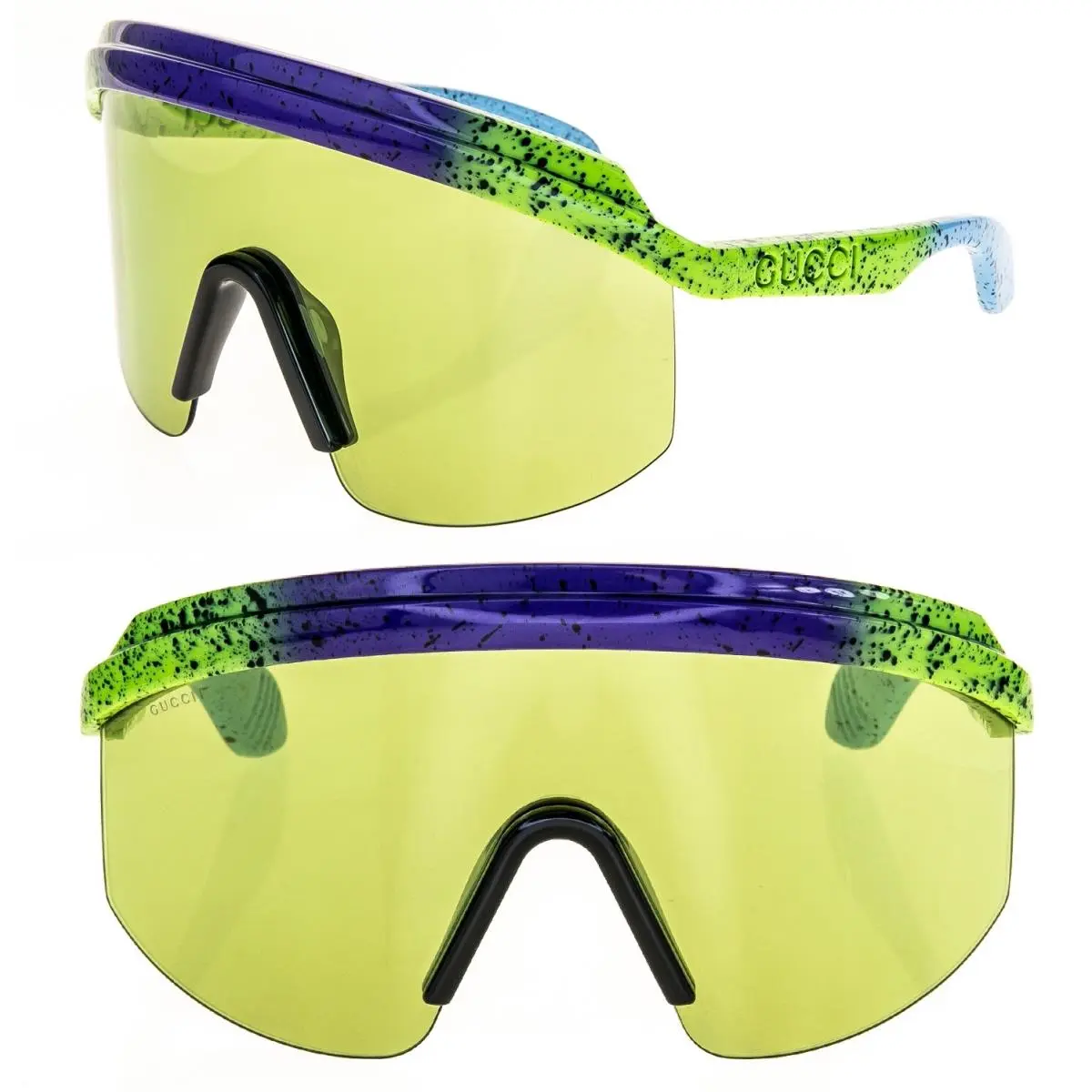 Green Unisex Angular Mask 1477 Unisex Chunky Bold Gg1477S Sunglasses 001 by Gucci