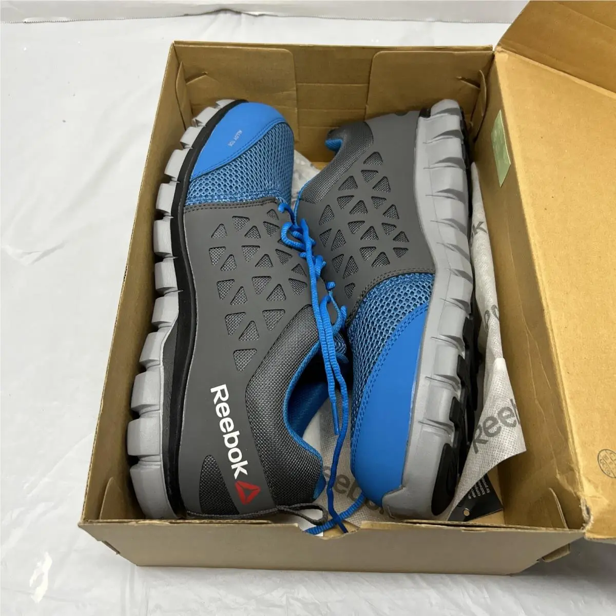 Reebok Sublite Cushion Work Men`s Athletic Shoe Blue/grey Boots RB4040 - 14M