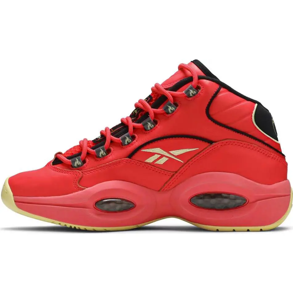 Reebok Question Mid Mens Basketball Shoes Hot Ones Size 8.5 Red GV7093 Iverson - Red