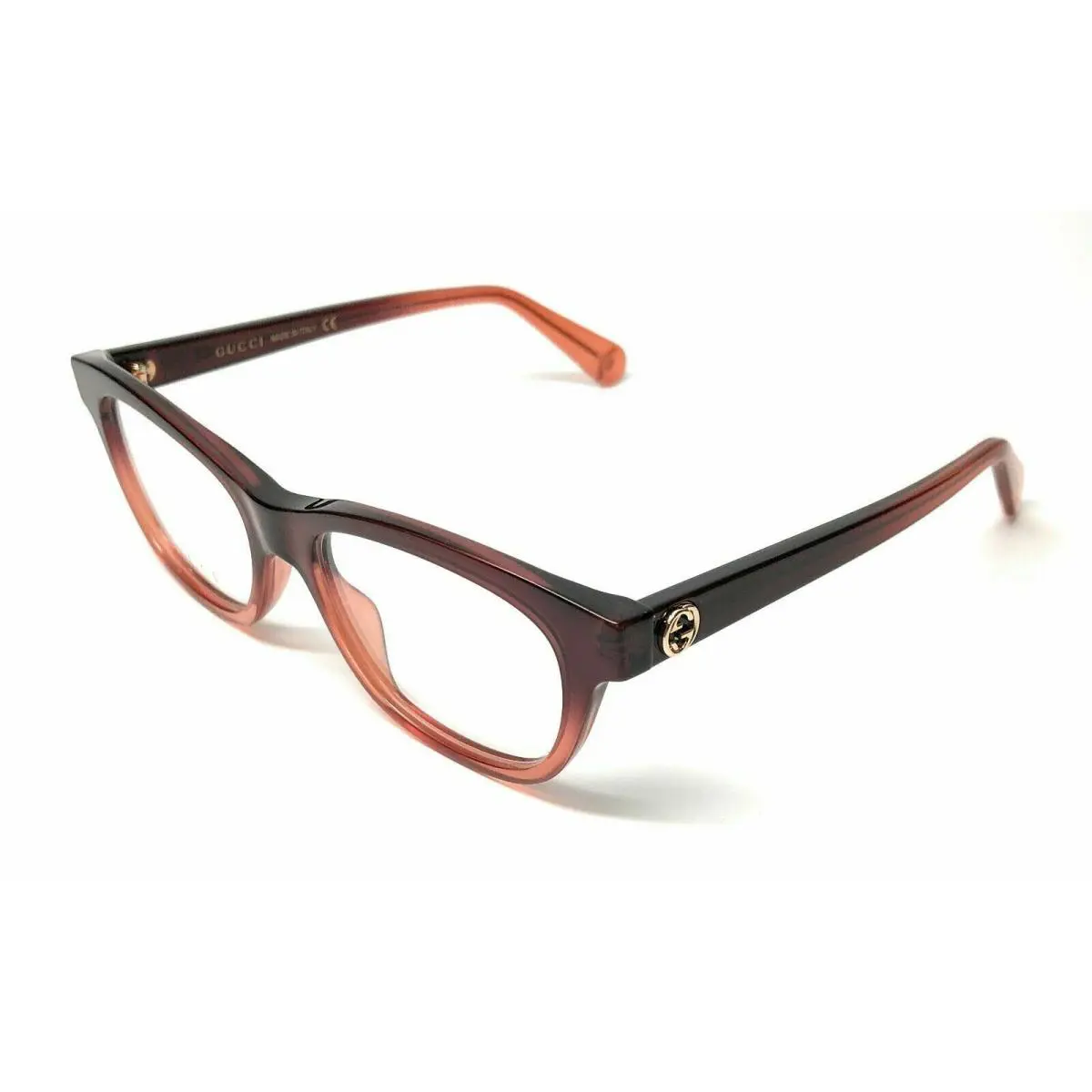 Gucci GG0372O 003 Women Rectangular Eyeglasses in Brown Beige Frame W/demo Lens
