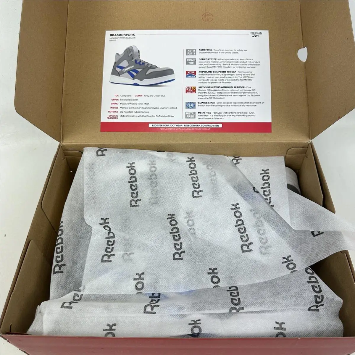 Reebok shoes - Comp Toe Work Shoes - Comp Toe Work Shoes - RB4135 - Gray/Blue (UPC: 0690774512481) 6