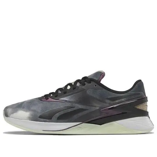 Men Reebok Nano X3 Training Shoes Sneakers Size 9.5 Black White Purple IE4106