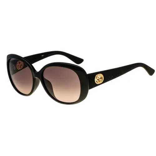 Gucci Women`s Matte Black / Dark Gray Gradient Sunglasses