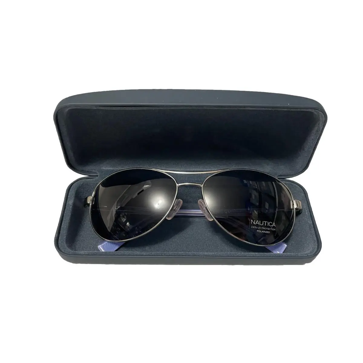 Nautica Sunglasses Mens Polarized Lenses Silver Blue N5091S 032