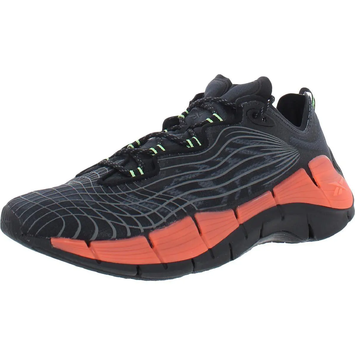 Reebok Unisex Kinetica II Sneaker Core Black/orange Flare/neon Mint 12 US Men - Core Black/Orange Flare/Neon Mint