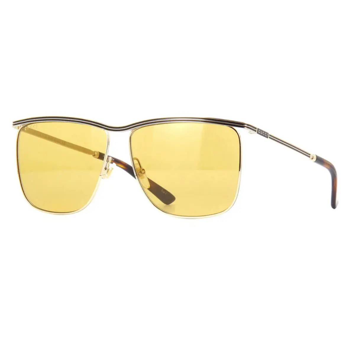 Gucci GG0821S-003 Men`s Gold Havana / Brown Tinted Sunglasses