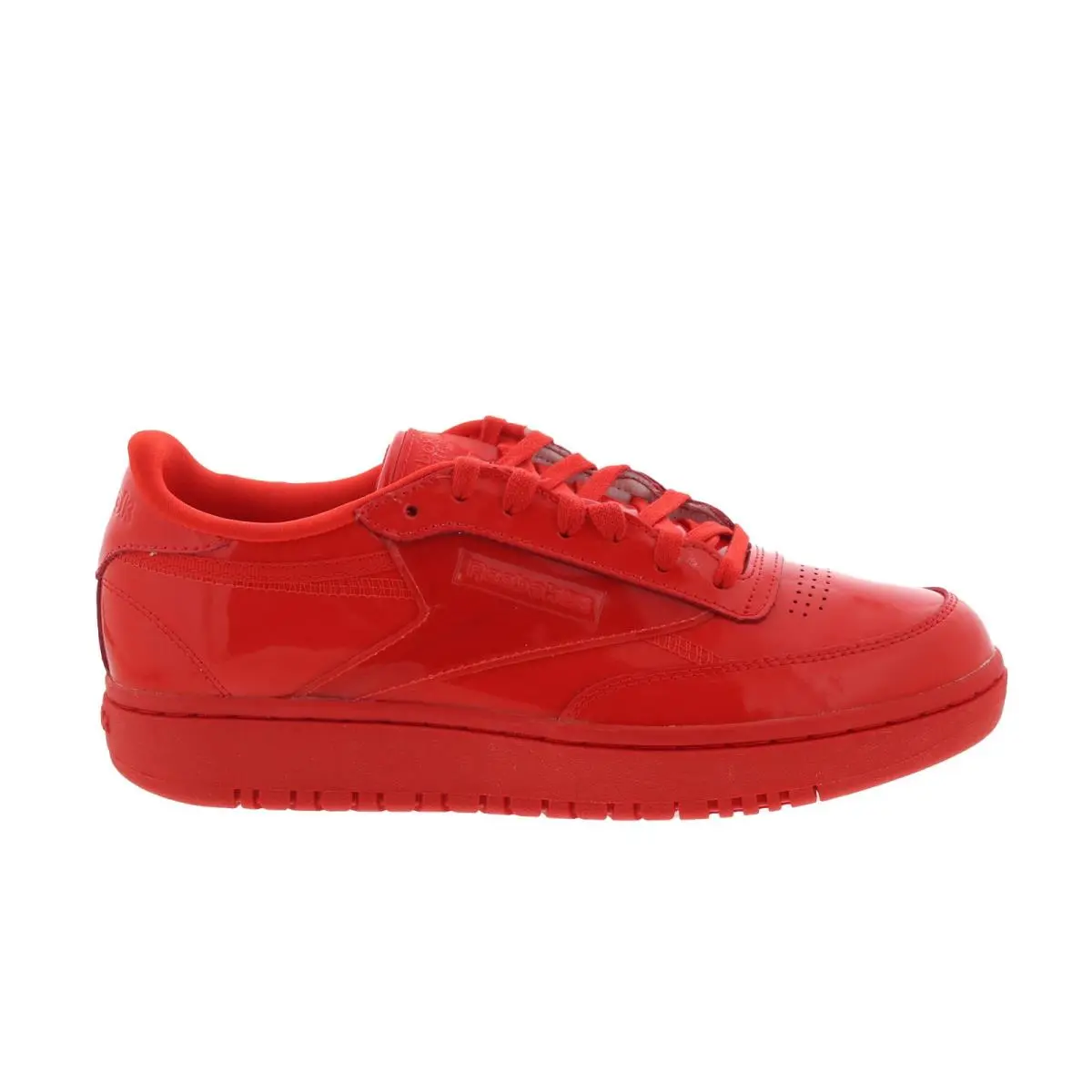 Reebok Club C Double Womens Red Patent Leather Lifestyle Sneakers Shoes 11