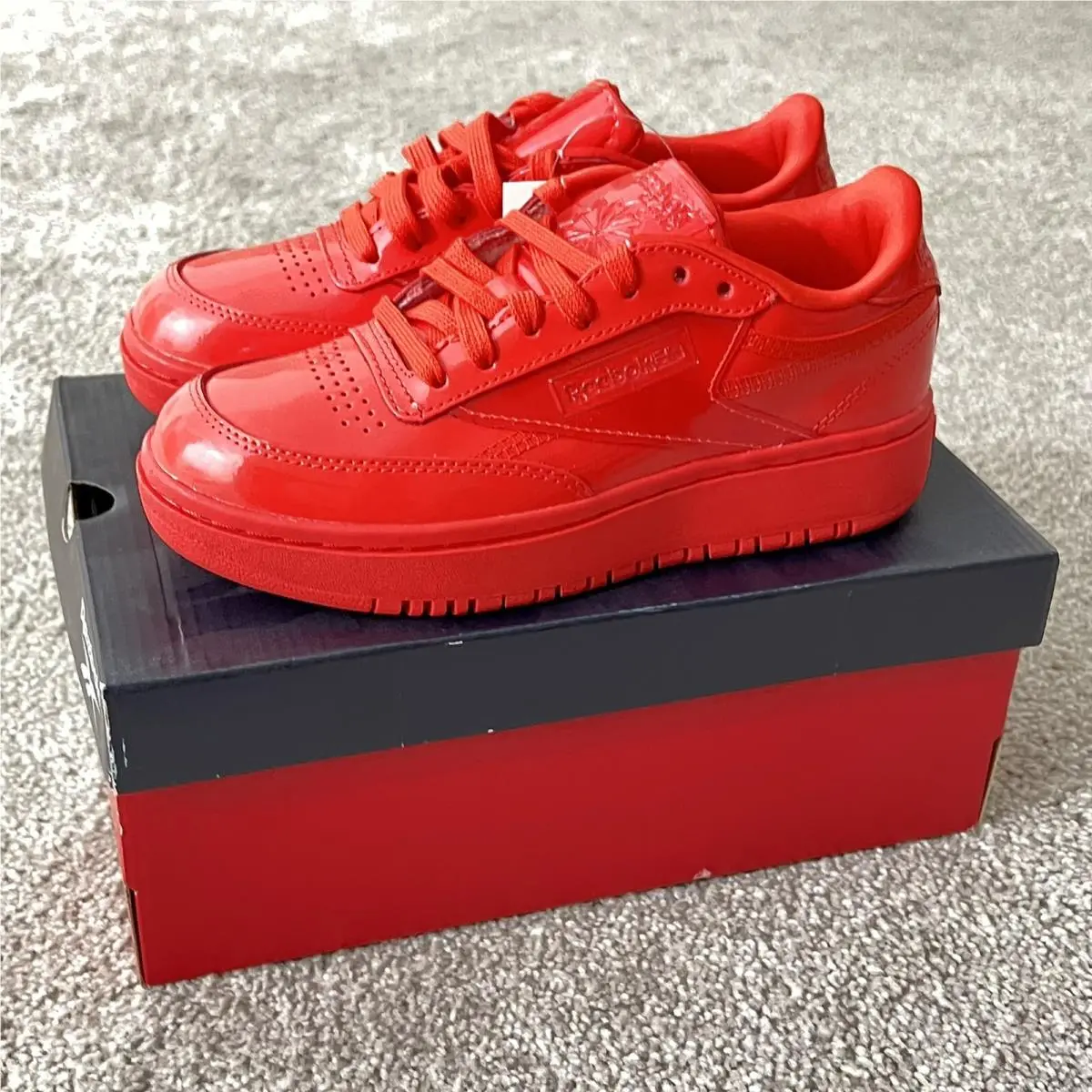 Cardi B x Reebok Club C Double Red Shoes Womens 6 FZ5219 - Red