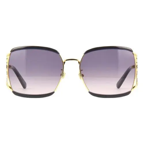 GG0593SK 001 59mm Oversized Square Sunglasses in Black/gold and Gray Lens by Gucci