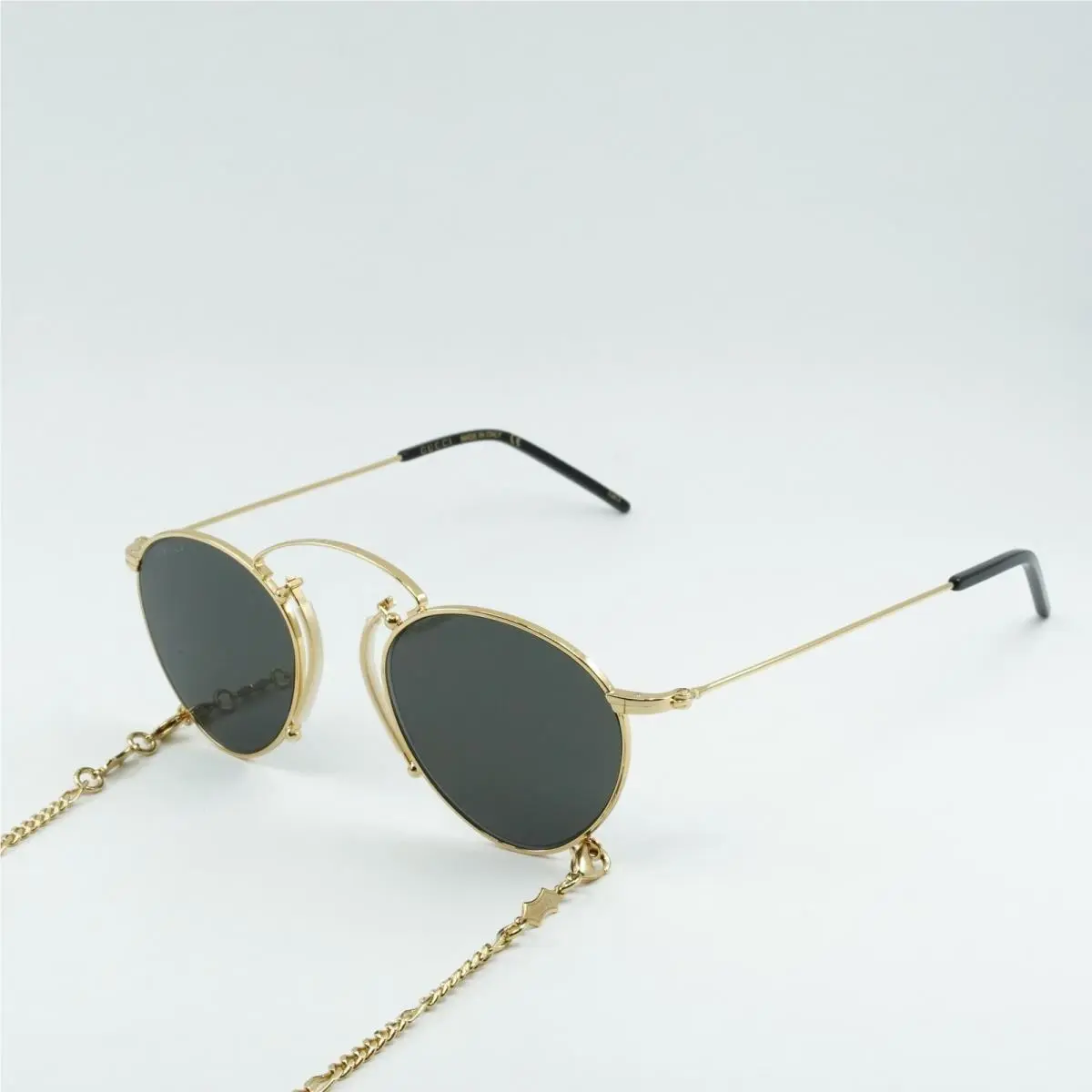 GG1034S 002 Gold with Gold Detachable Gold Chain/grey 48-22-145 by Gucci