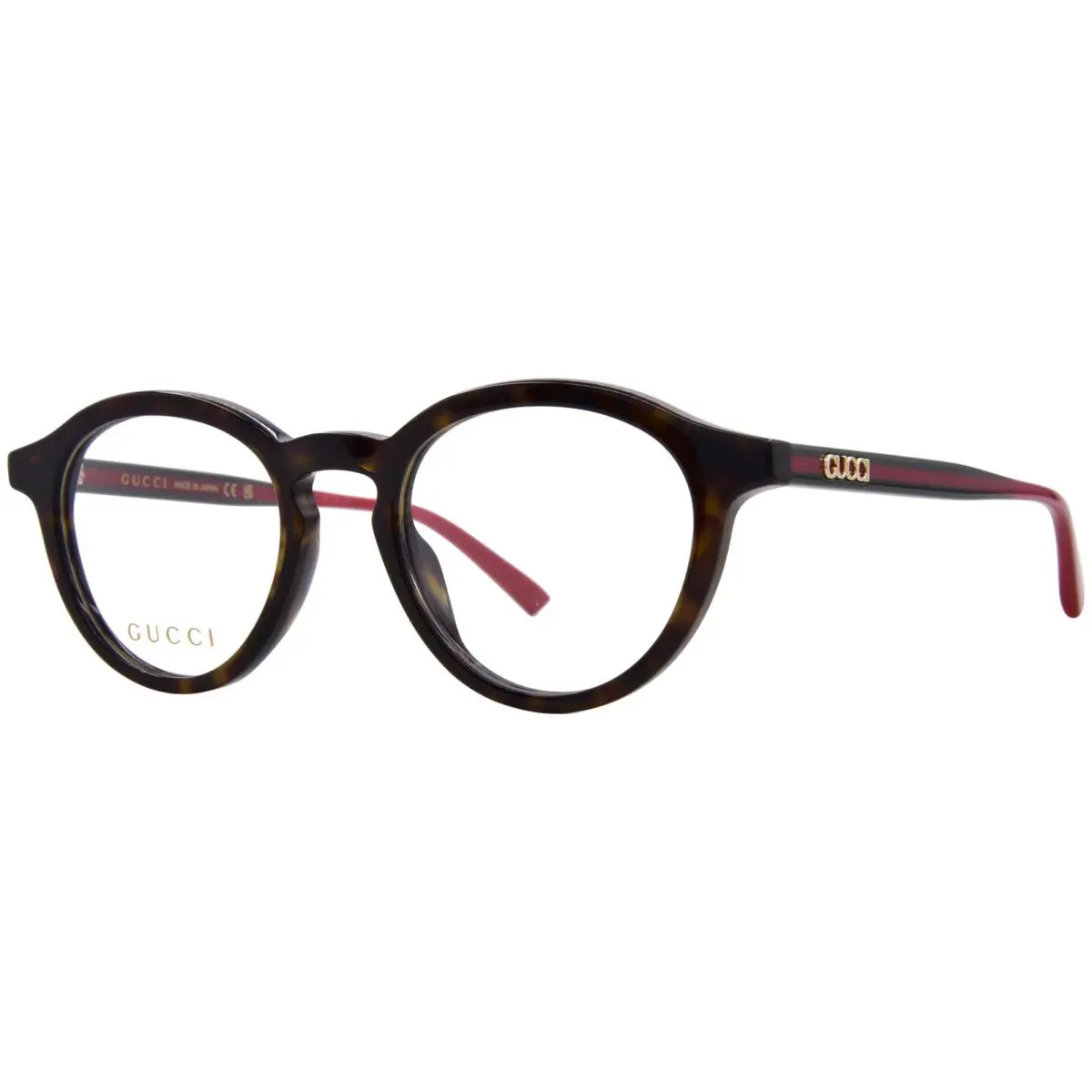 Gucci GG1871O 002 Eyeglasses Men`s Havana/green Full Rim Round Shape 49mm