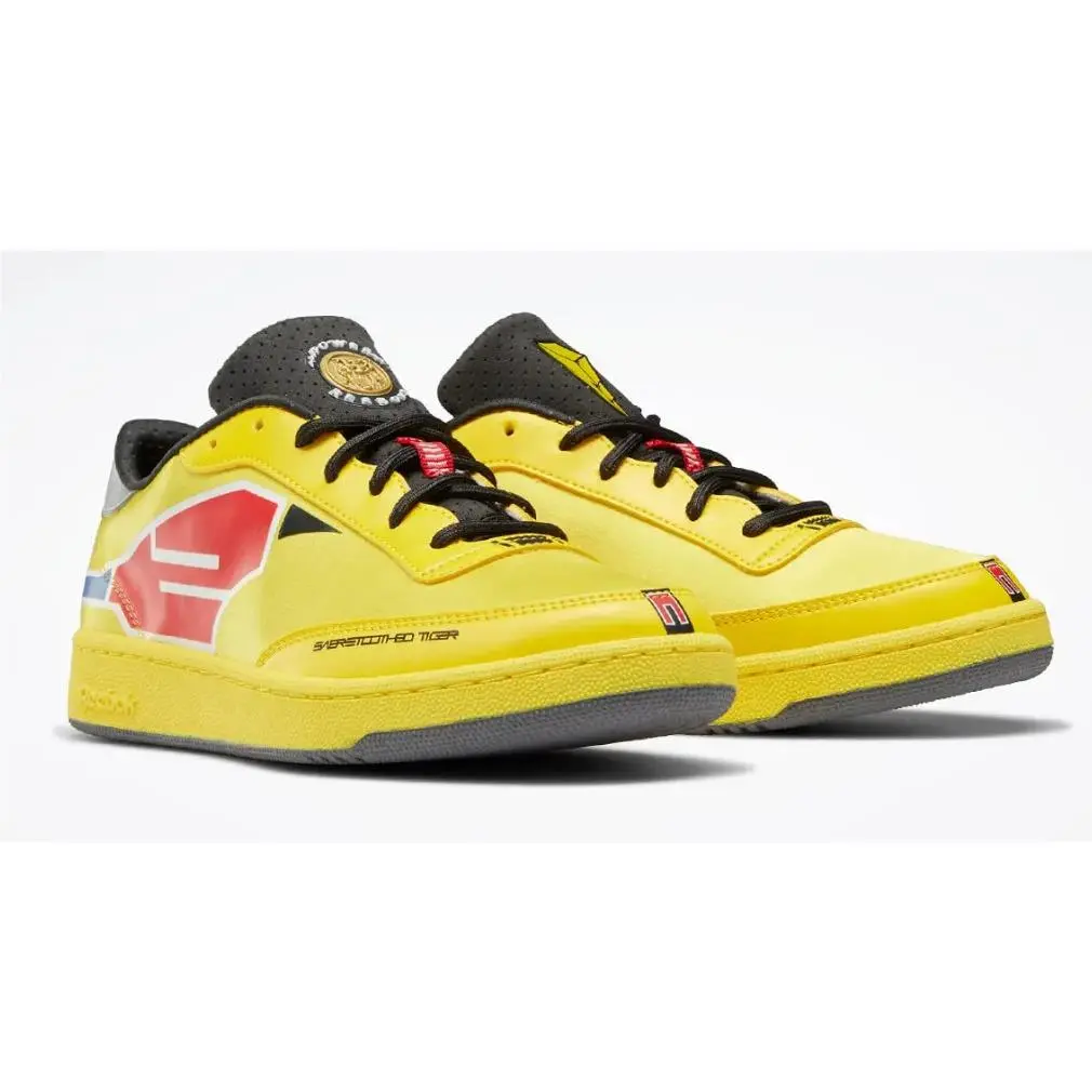 Men`s Reebok Power Rangers Club C Lifestye Sneakers US 8.5 D Black/red/yellow