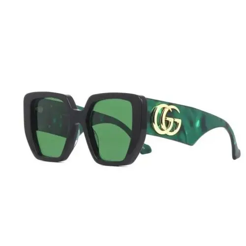 GG 0956S 0956 001 Black Green Grey Lens Oversized Sunglasses 54mm by Gucci