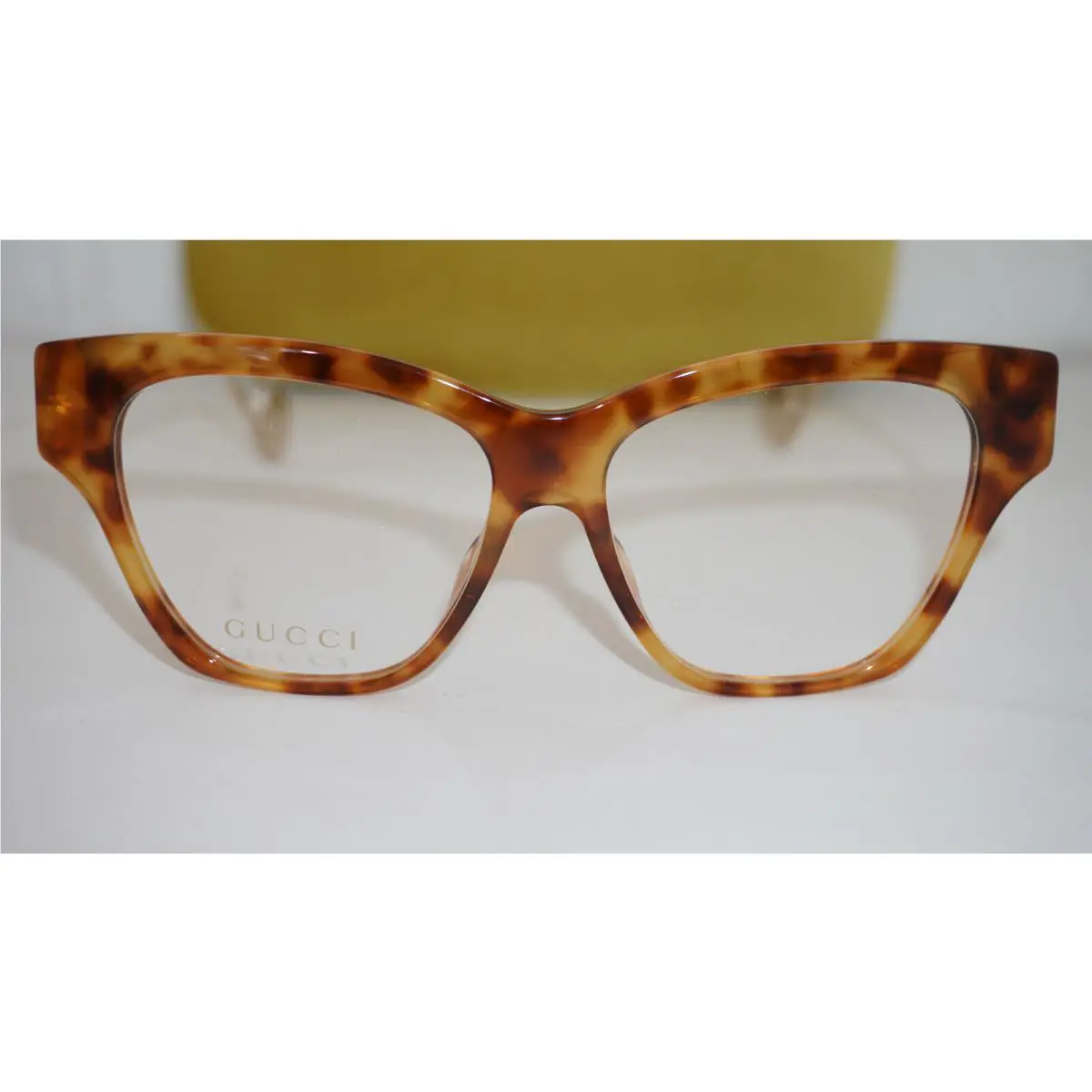 Gucci Eyeglasses Havana Gold Cateye GG0438O 002 57 16 145