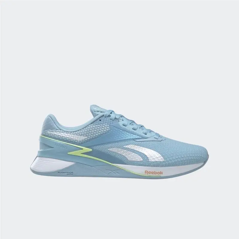 Reebok Nano X3 Womens Training Shoes Sneakers Size 8.5 Blue White Green HP6054 - Blue