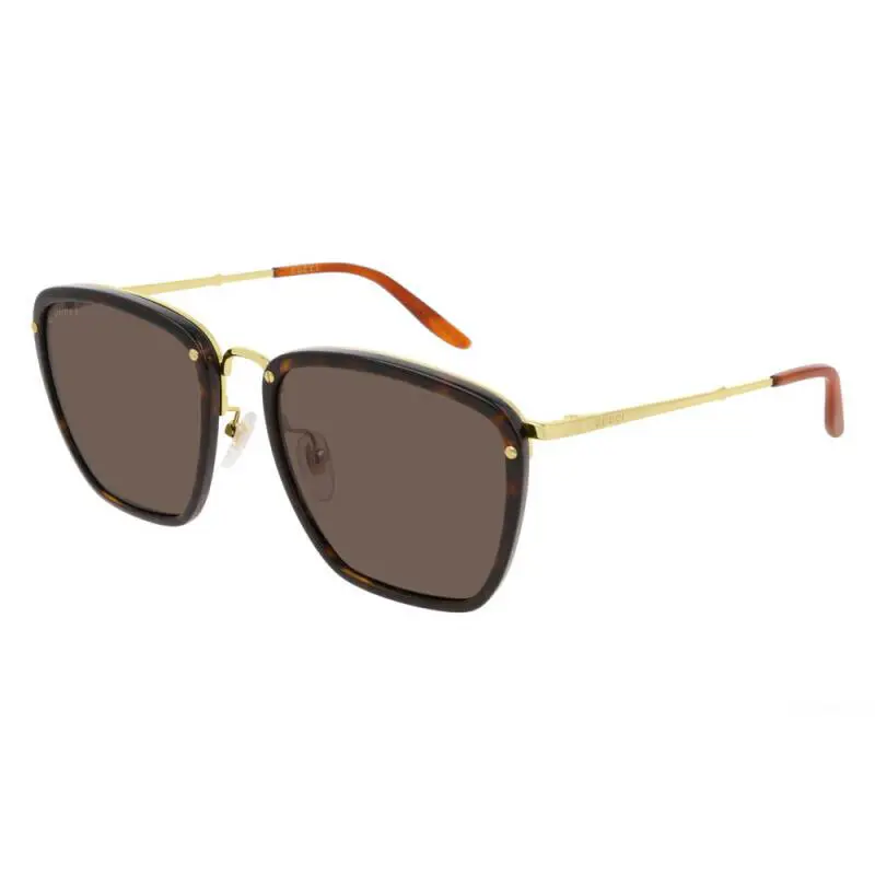 Gucci Sunglasses GG0673S 002 Havana Gold/brown Lens Square 56mm - Frame: Havana Gold, Lens: Brown