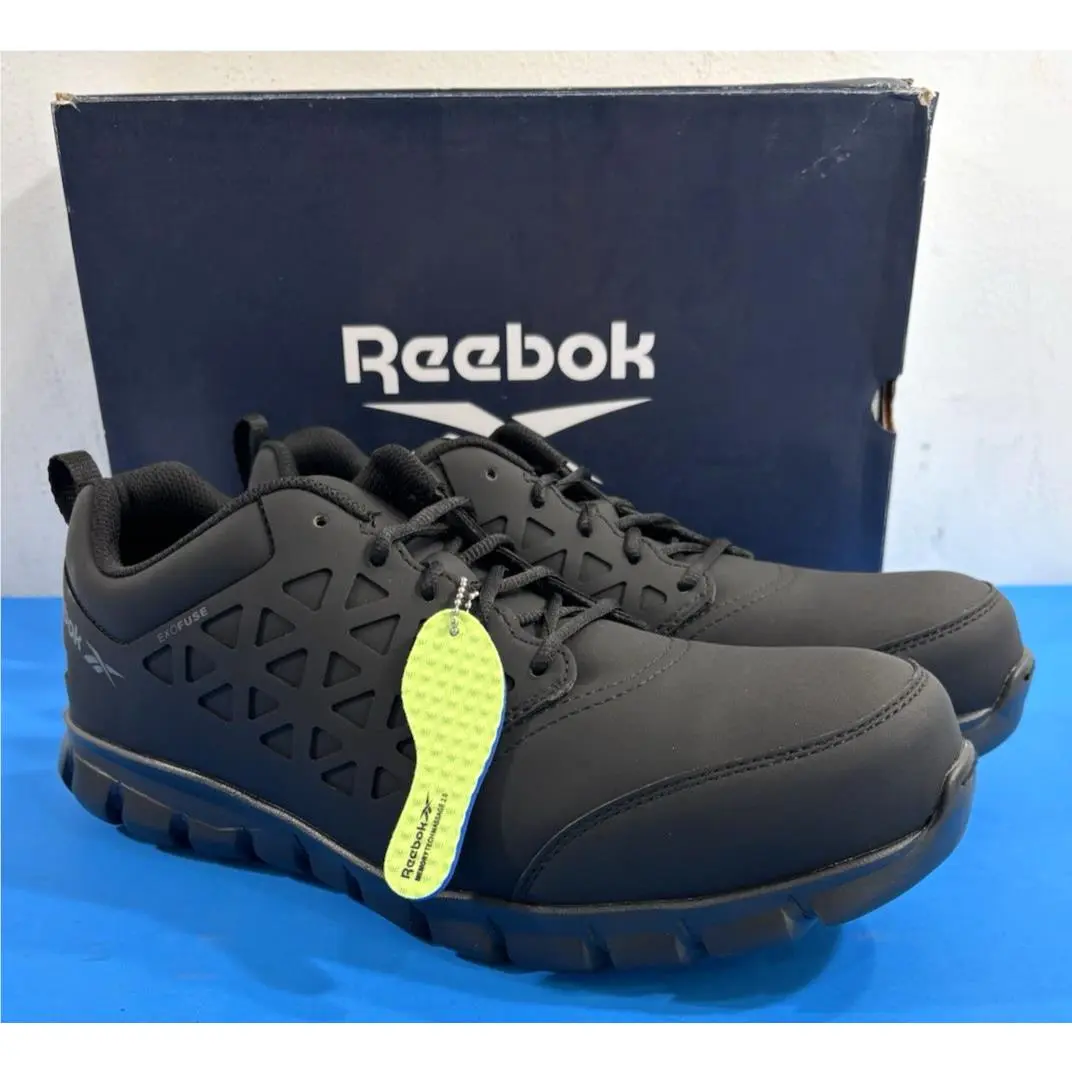 11.5 M Reebok Mens Sublite Cushion Athletic Work Comp Toe Shoes RB4051 Black