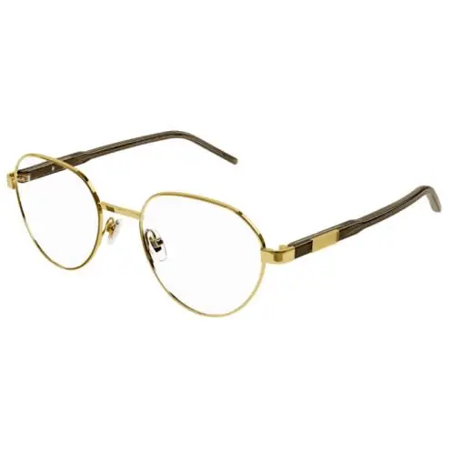 Men`s Eyeglasses Gold Plastic/metal Round Frame Demo Lens GG1162O 001 by Gucci