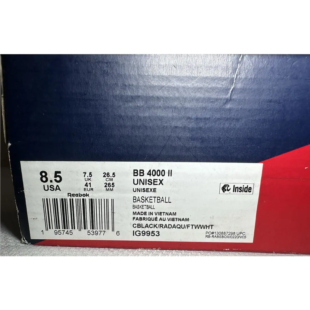 Reebok shoes - Reebok BB 4000 II - IG9953 - Black White & Blue (UPC: 0195745539776) 12