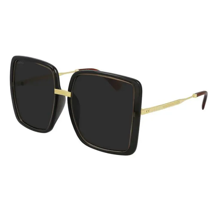 Gucci Women`s Oversized GG0903SA 001 Gold Grey / Grey Lens Sunglasses