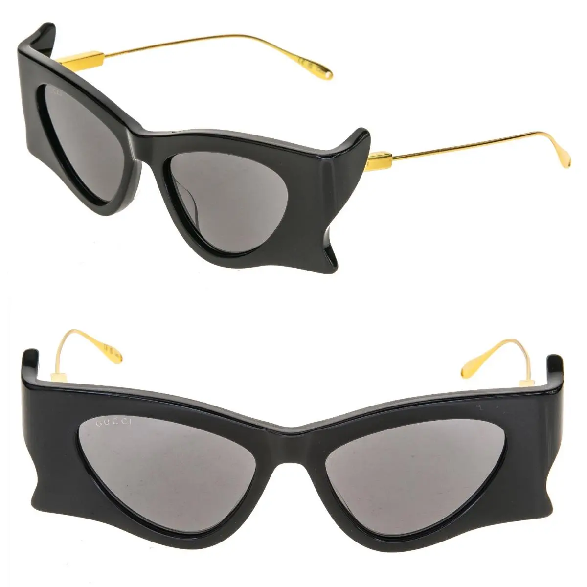1328 Black Designer Rectangular Mask Gg1328S Unisex Wing Sunglasses 001 by Gucci