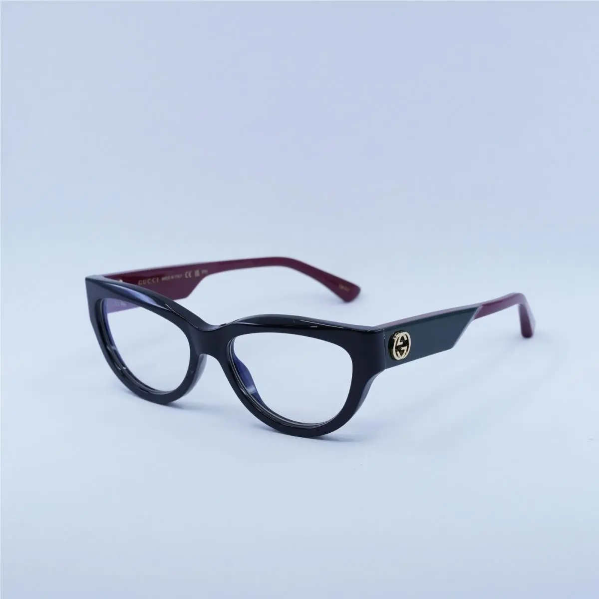 GG1665S 001 Shiny Black/clear to Nicotine Photocromic with Blue Light by Gucci