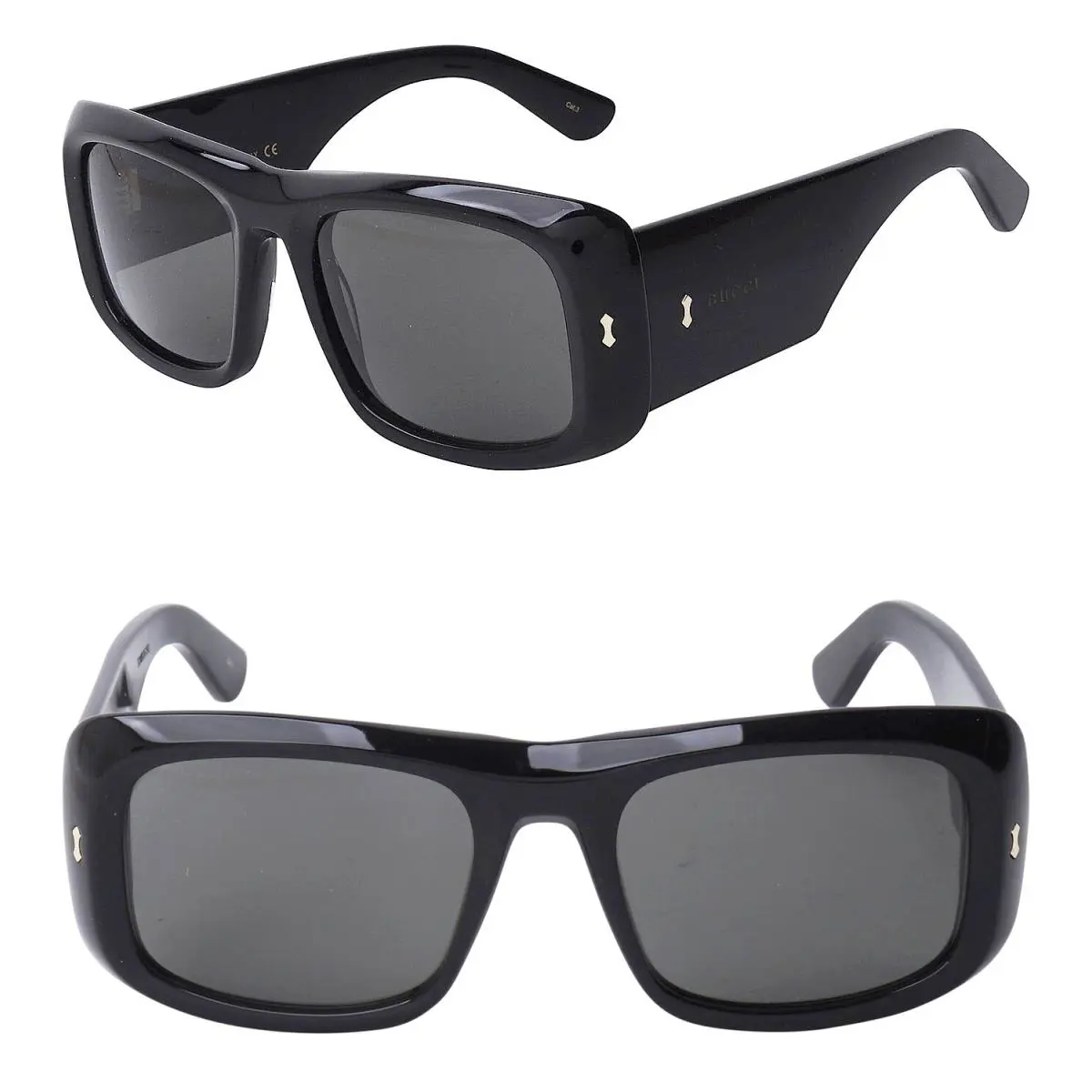 Gucci 1080 Black Chunky Retro Rivet Unisex Sunglass GG1080S 001 Unisex