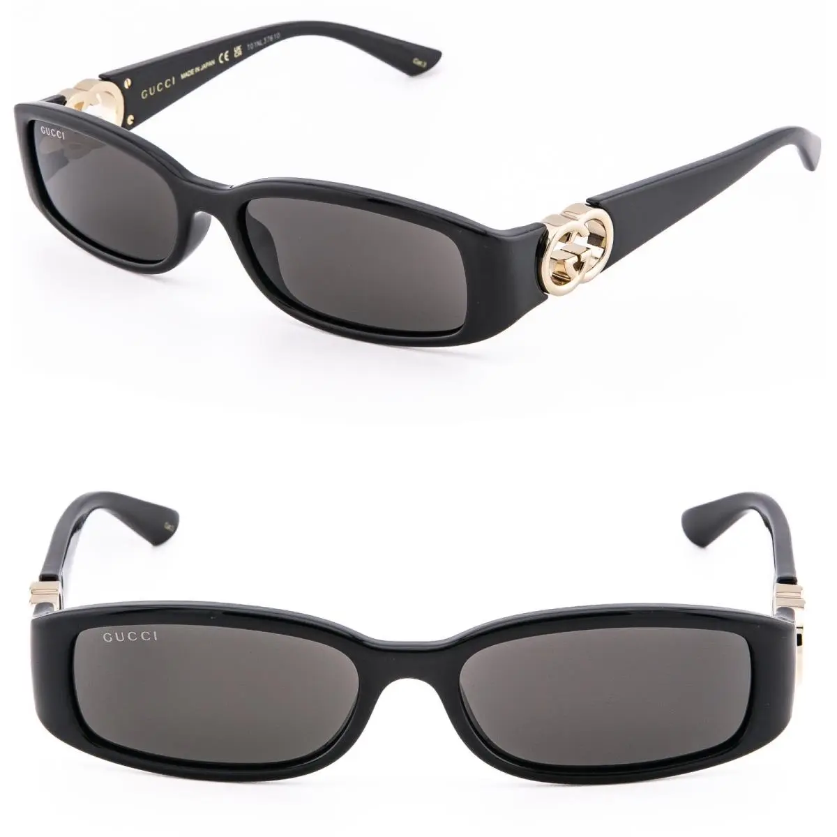 Gucci GG1661S Black Narrow Slim 1661 GG Logo Fashion Sunglasses 001