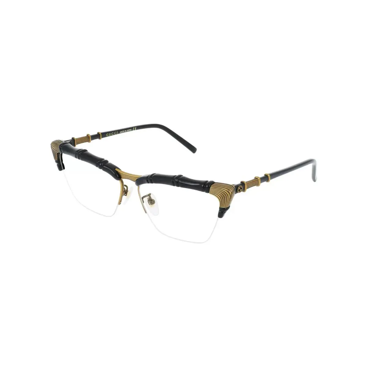 Gucci GG0660O 001 58 Cat Eye Black Black Transparent Fashion Designer Eyewear - Frame: Black Black Transparent