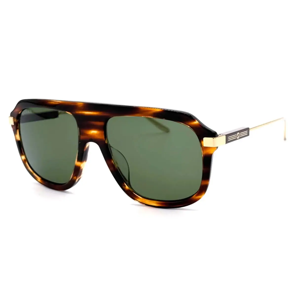 Gucci GG1309S Sunglasses 007 Havana /green Lenses Size 57