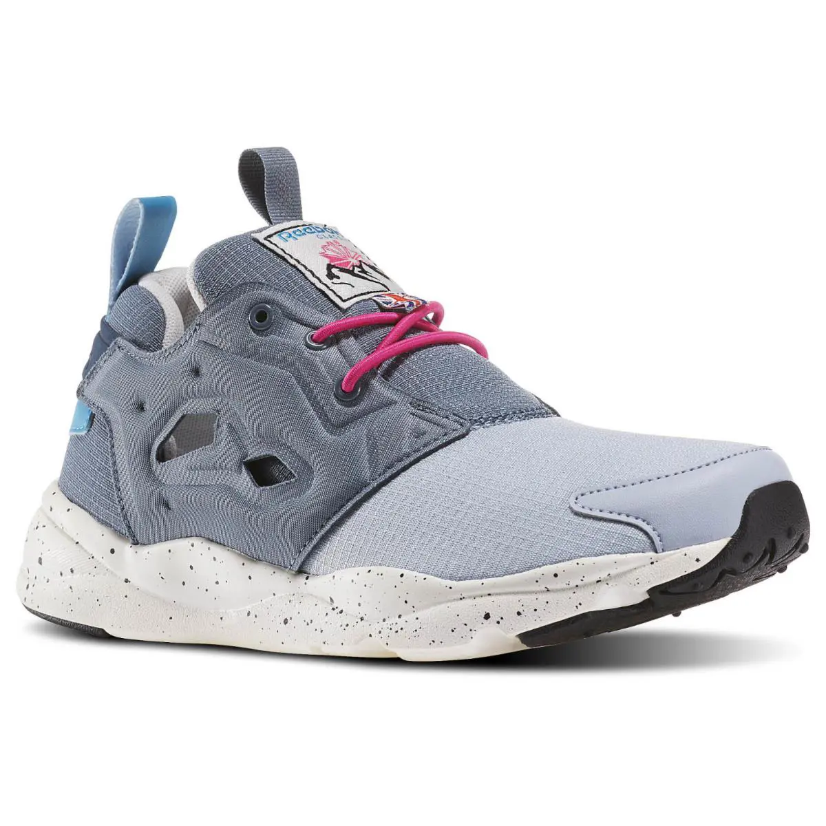 Reebok Tenis Furylite Out-color Low Sneakers Women Shoes Grey/blue Size 10 - GREY/BLUE/WHITE
