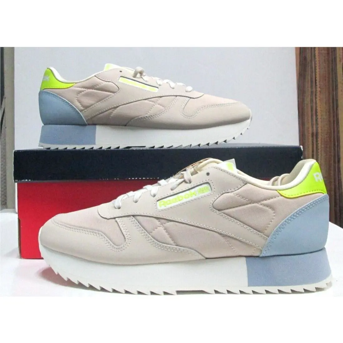 Reebok Women`s Classic Leather Ripple `modern Beige Gable Gray` Size 9