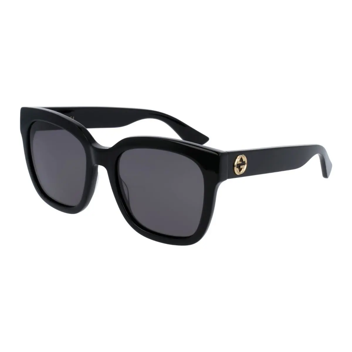 Gucci Black Grey Square Women Sunglasses GG0034SN