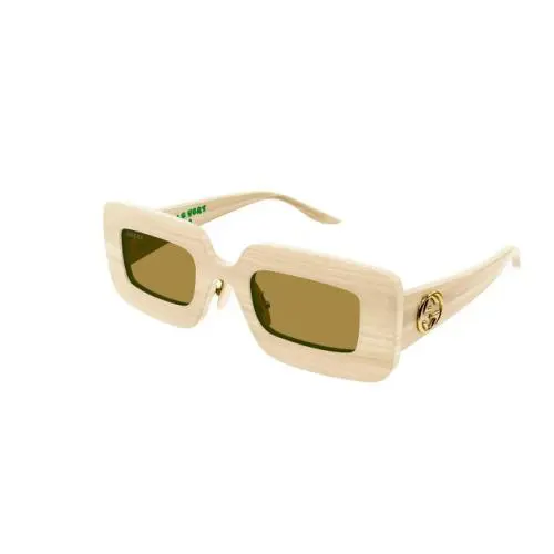 Gucci GG0974S 002 Beige/brown Rectangular Women`s Sunglasses