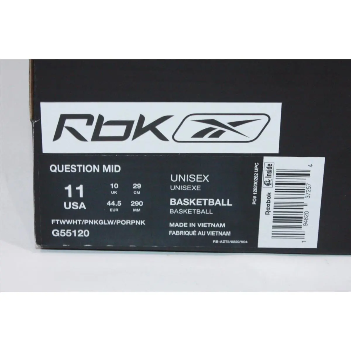 Reebok shoes - Reebok Question Mid - Question Mid - G55120 - White Pink 13