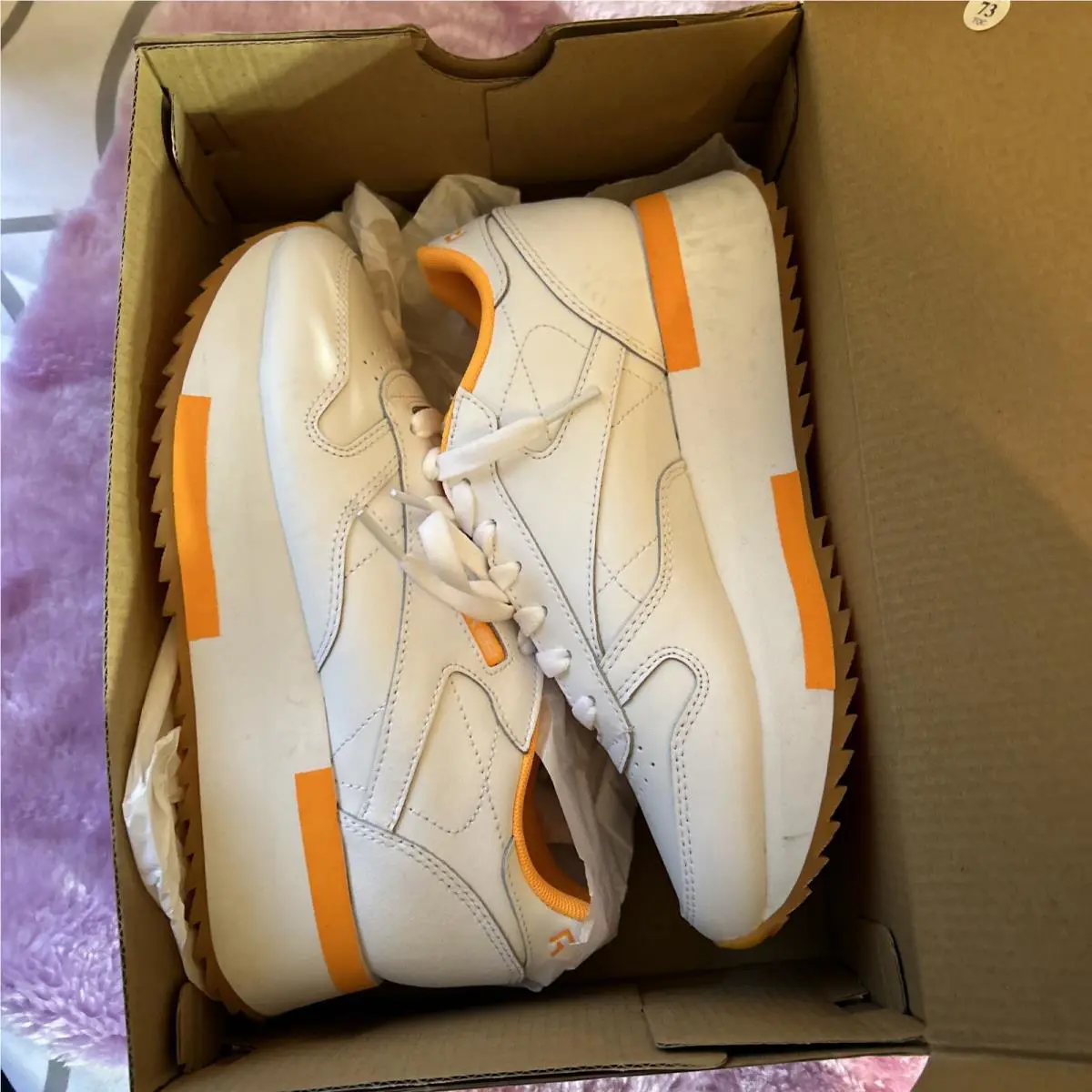 Reebok shoes - Reebok CL The Double - The Double - GX3026 - White, Orange 7