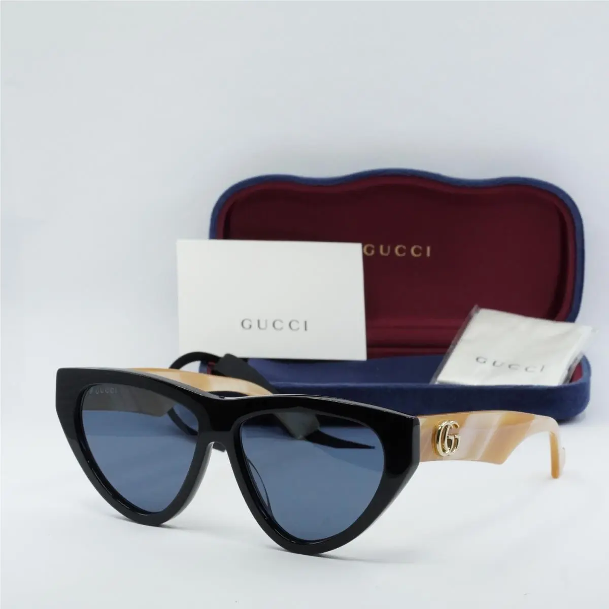 Gucci GG1333S 004 Shiny Black/blue 58-14-145 Sunglasses