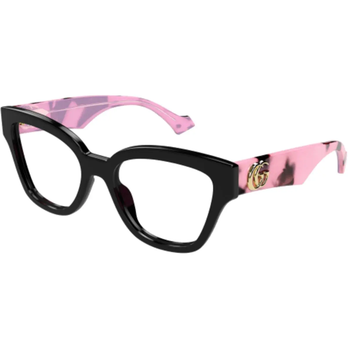Gucci GG1424O 012 Black with Pink Camouflage Havana 54mm Eyeglasses