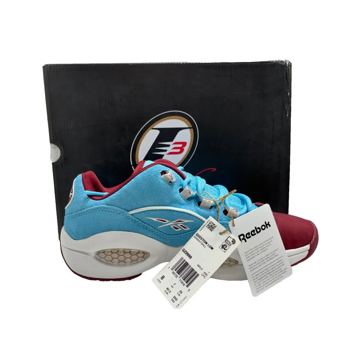 Reebok shoes - Reebok Question Low - Question Low - GZ0990 - DIGITAL BLUE/BURGUNDY/WHITE 0