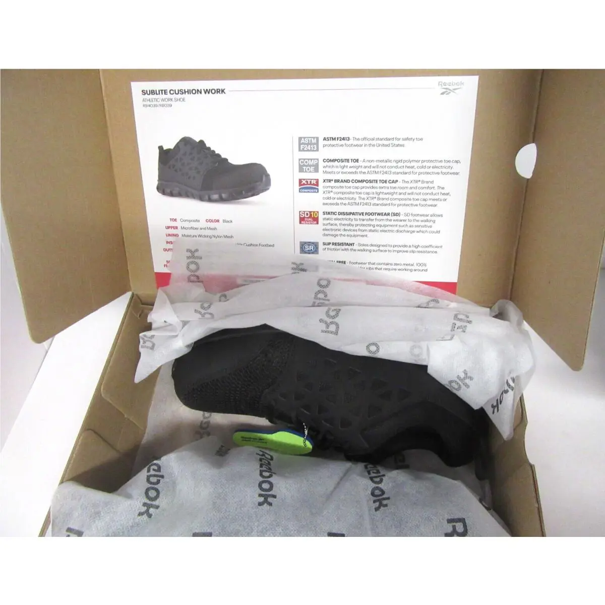 Reebok shoes - Sublite - Sublite - Athletic Work Shoe - Black (UPC: 690774455535) 15