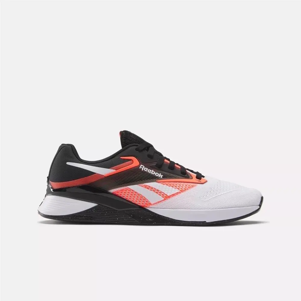 Reebok Mens Nano X4 Training Shoes Size 12 White Black Flare Orange 100074684