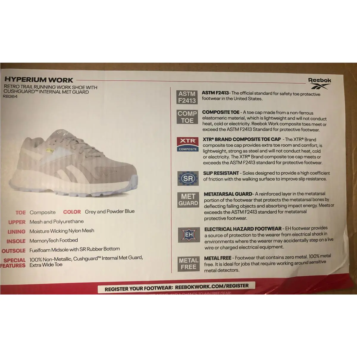 Reebok shoes - POWDER BLUE RETRO TRAIL SHOE - RB362 - Grey and Powder Blue 15