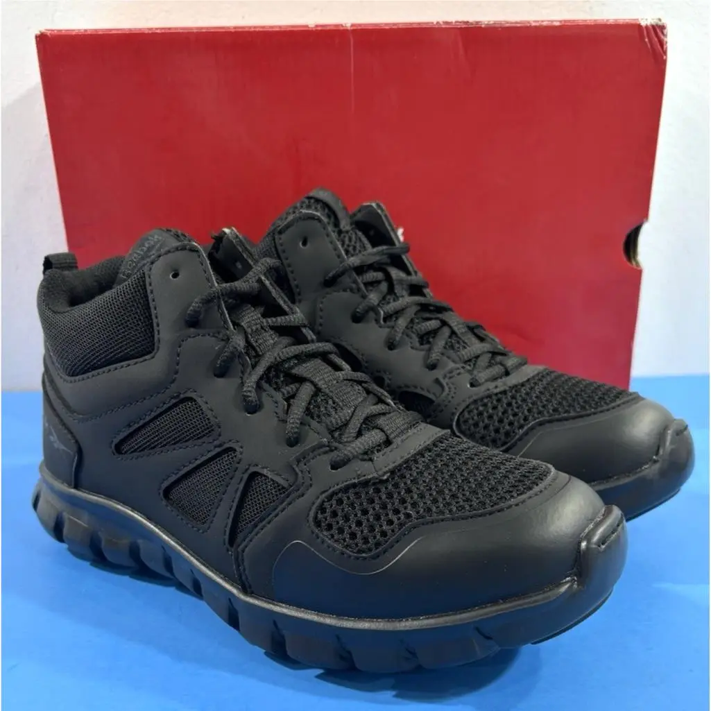 8 M Womens Reebok Sublite Cushion Tactical Mid Cut Boots RB805 Black