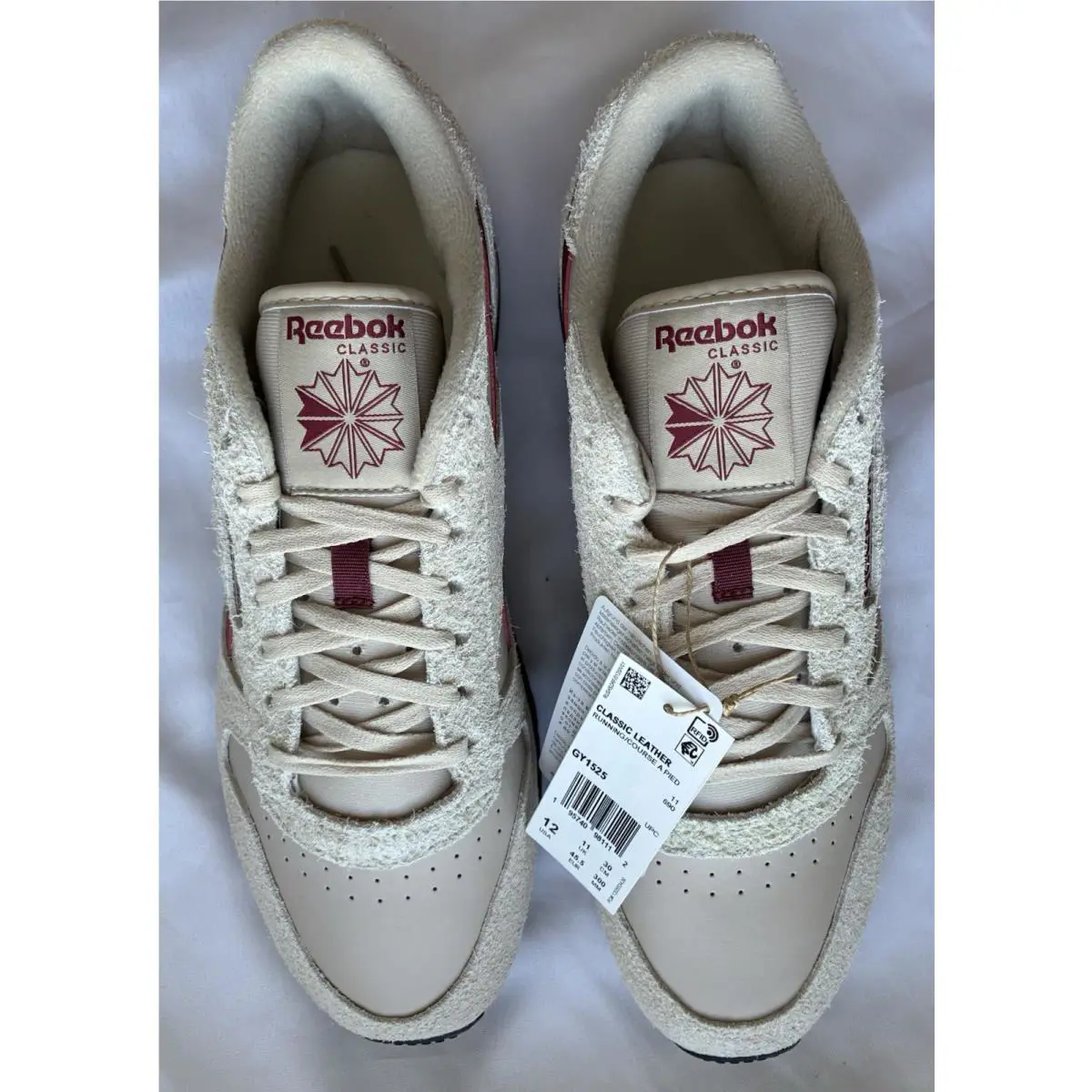 Reebok shoes - Reebok Classic Leather - Classic Leather - GY1525 - Model Beige/Alabaster-Classic Burgundy (UPC: 0195740981112) 1