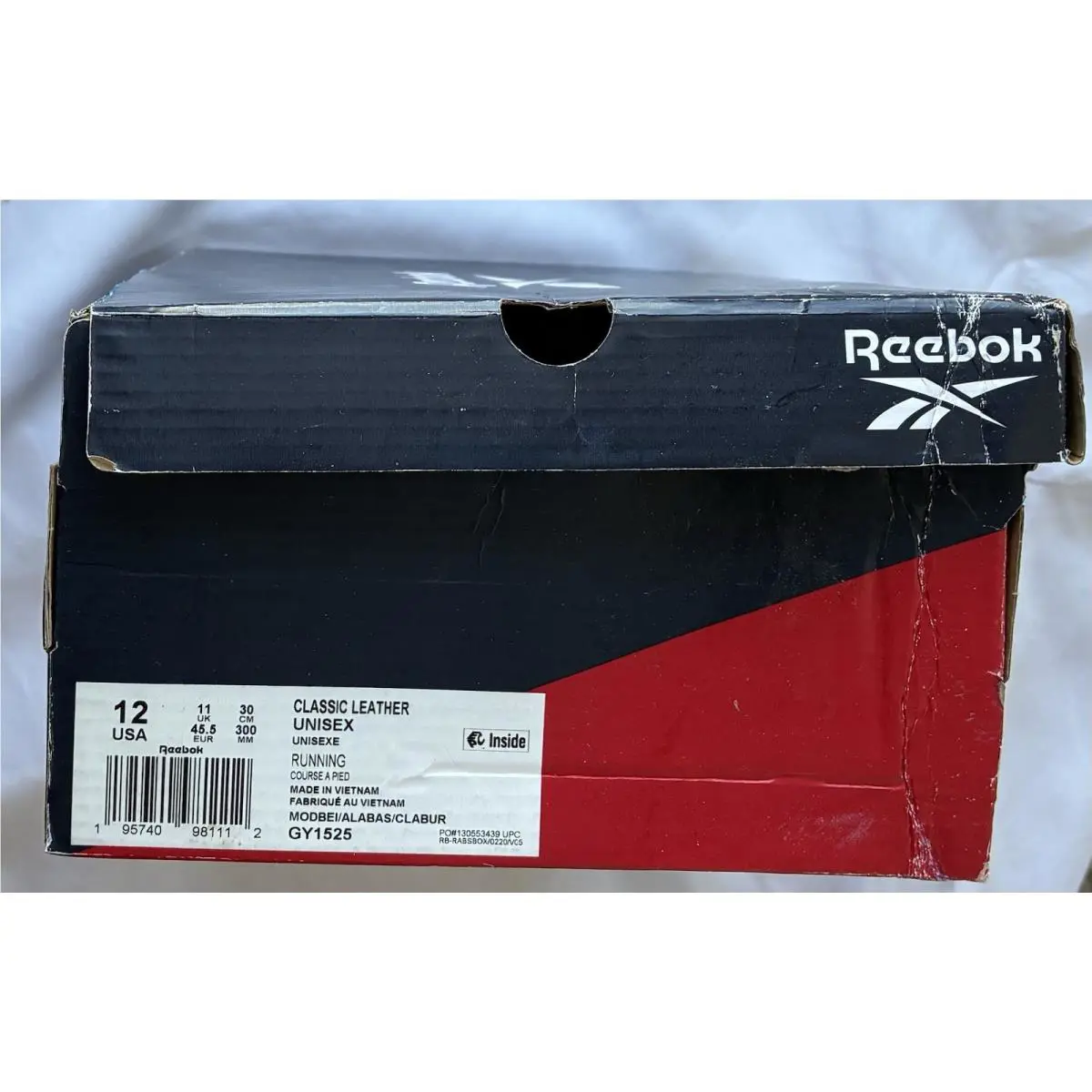 Reebok shoes - Reebok Classic Leather - Classic Leather - GY1525 - Model Beige/Alabaster-Classic Burgundy (UPC: 0195740981112) 6