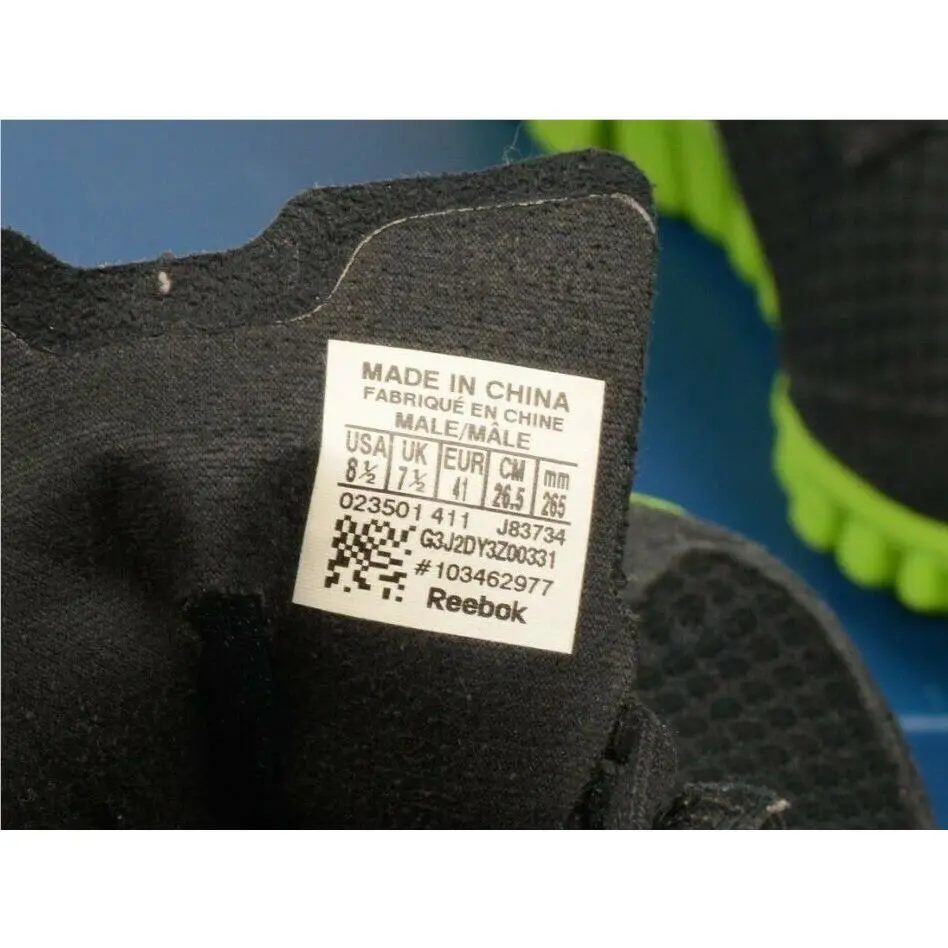 Reebok shoes - Black/Gray/Lime 3