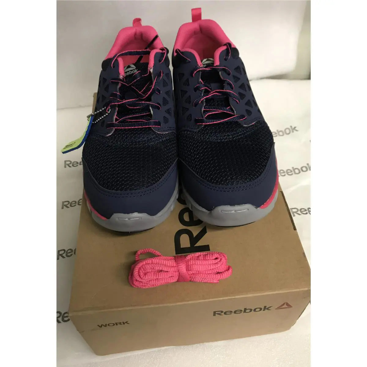 Reebok shoes - Alloy Toe - Alloy Toe - ASTM F2413-11 - Blue And Pink 10